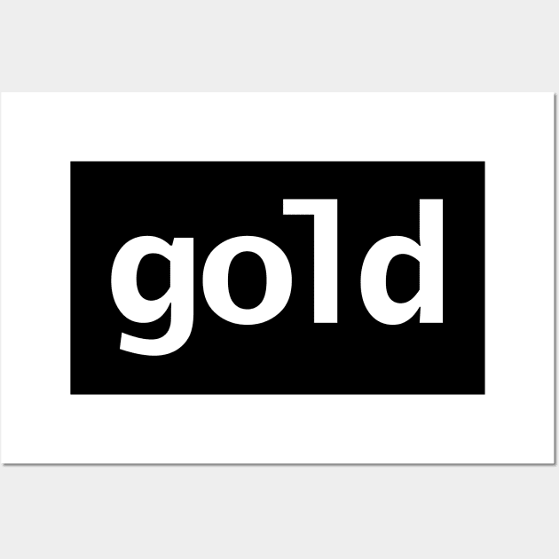 Gold White Text Typography Wall Art by ellenhenryart